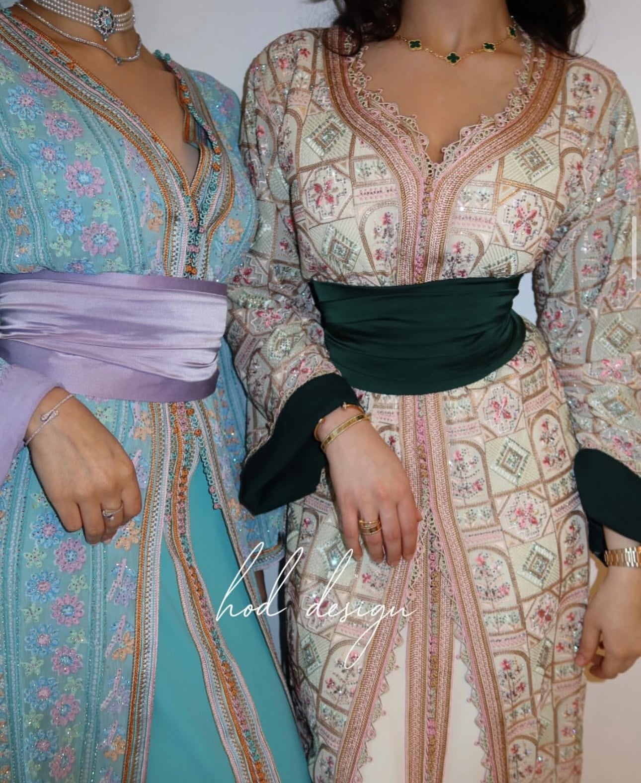 Moroccan Kaftan – Purple & Multicolor Elegance