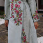 Sky Blue Floral Satin Jalabiya Timeless Elegance