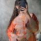 Natural Indian Silk Kaftan with Handcrafted Lace Embroidery