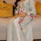 Sky Blue Floral Satin Jalabiya Timeless Elegance