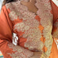 Natural Indian Silk Kaftan with Handcrafted Lace Embroidery