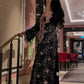 Black Lace Jalabiya with Pink Embroidery Exclusive Edition