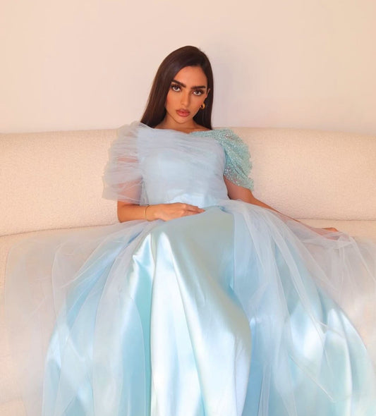 Elegant Baby Blue Ocean Drese